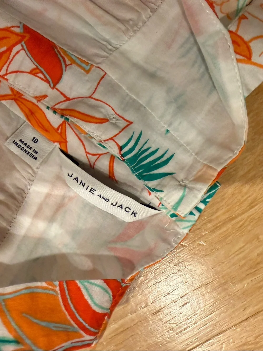 Janie and Jack Tropical Print Dress - White, Orange, Teal. Girls jump suit.